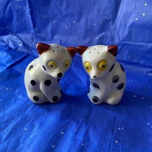 Vintage Spotted Dog Ceramic Salt and Pepper Shaker set